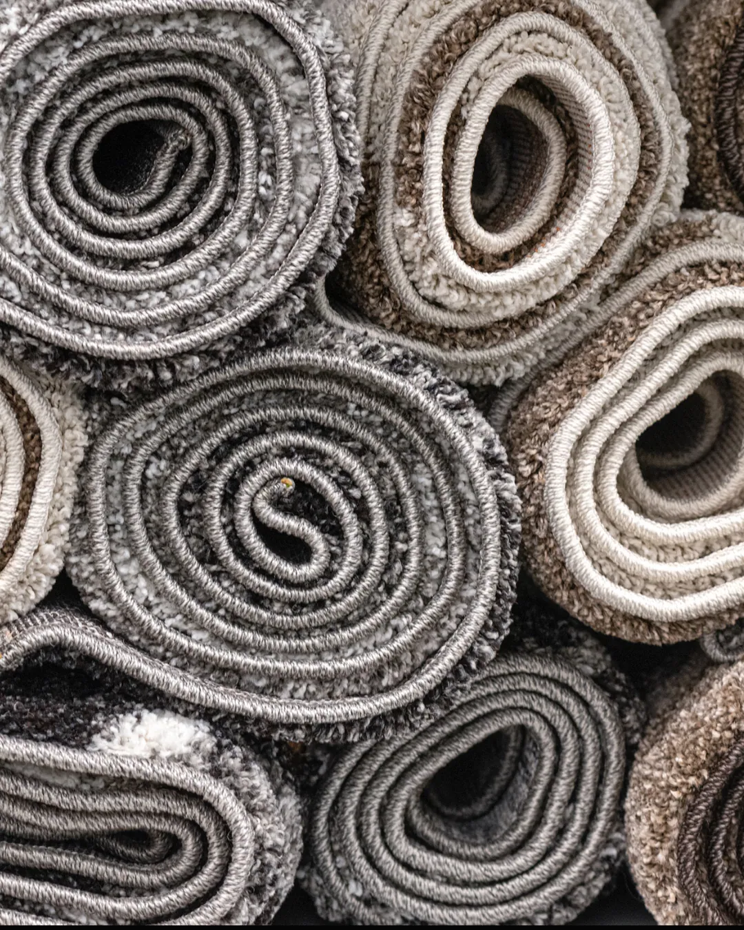 Wide selection of carpet samples to compare colors and textures in person