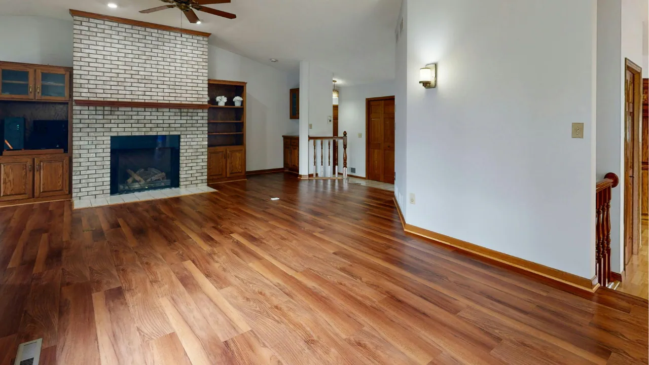 Luxury vinyl plank flooring installed in a Vancouver WA living room, waterproof and beautiful